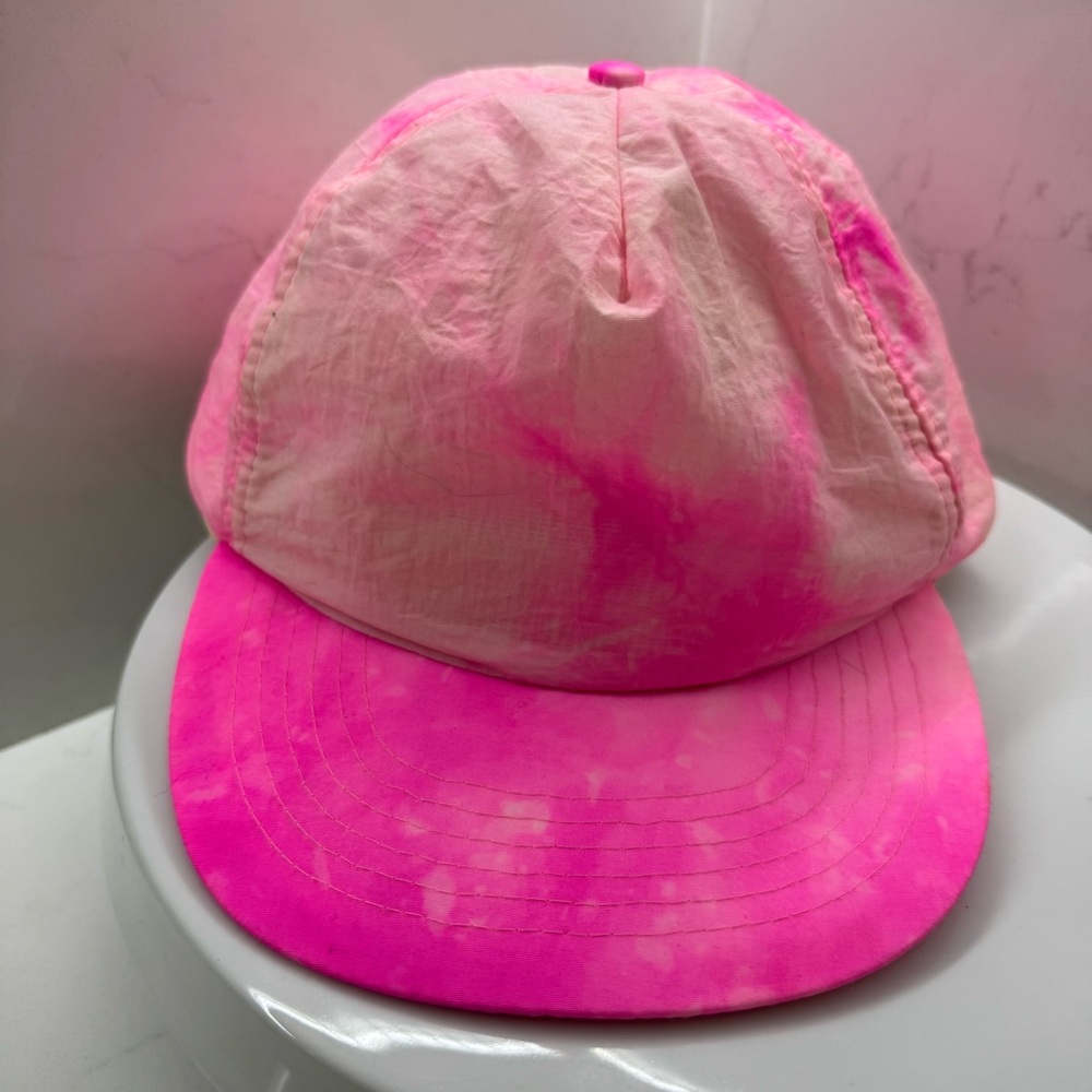 Vintage Arlin Pink Parachute Tie-Dye Cap Hat OSFA Made in Taiwan